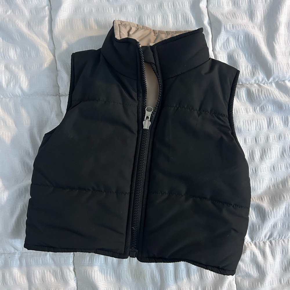 SHEIN Black and Beige Puffer Vest